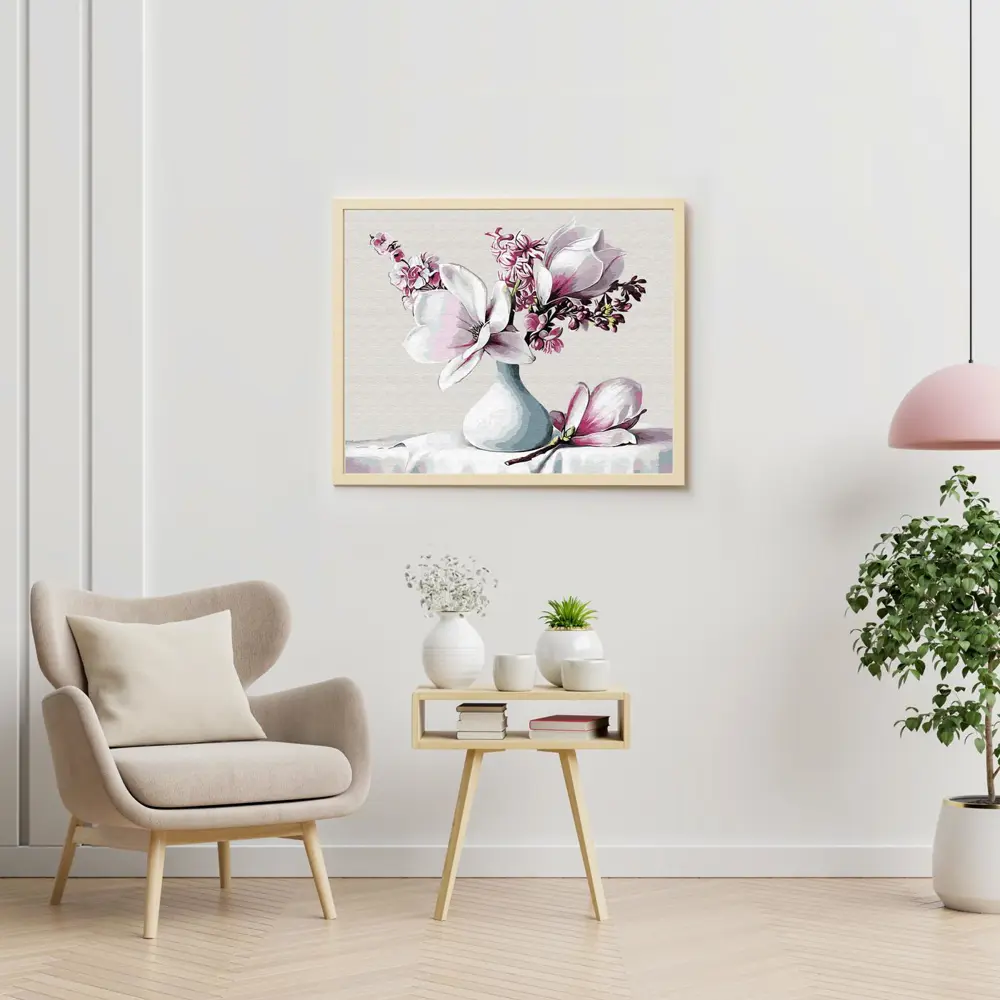 Фото 3 Картина по номерам Molly 40x50 см Букет с магнолией (24 цвета)