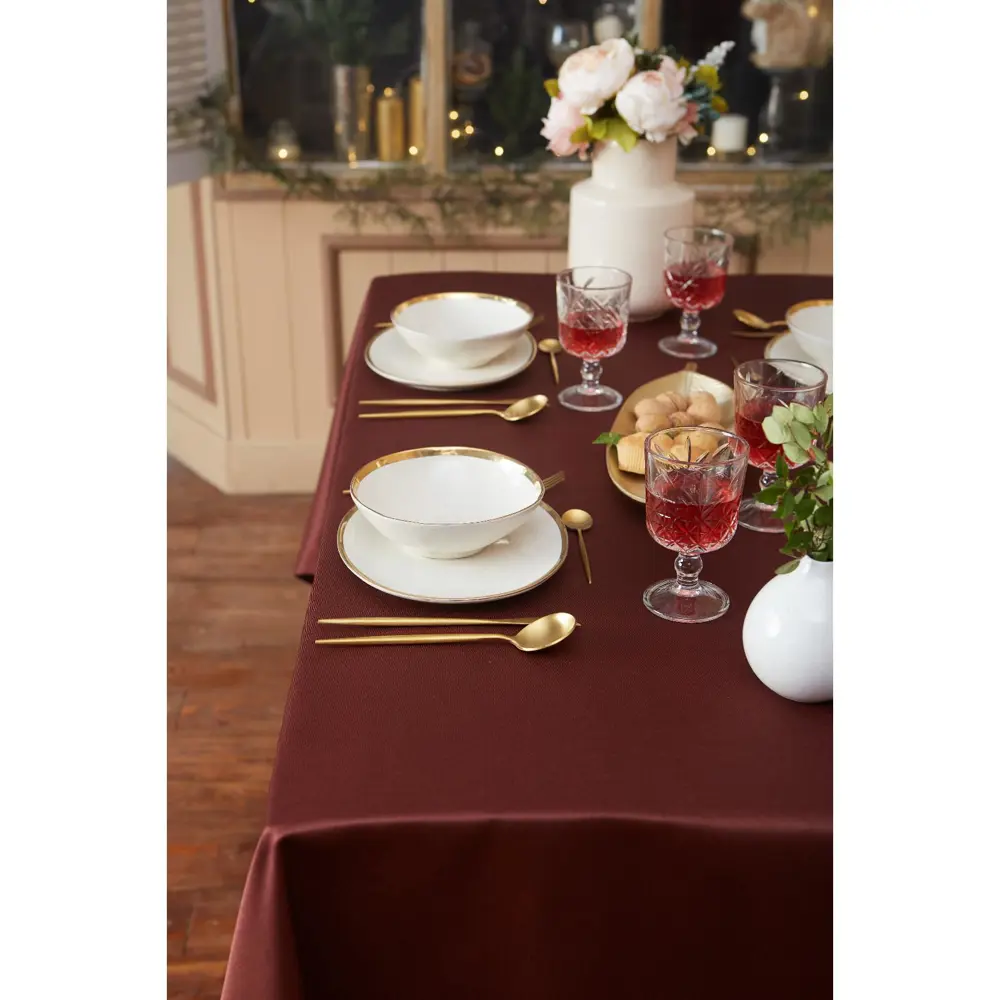 Фото 6 Скатерть Этель Cozy 150x250 см цвет шоколад 192 г/м2 хлопок с Вгмо Фото 6 Скатерть Этель Cozy 150x250 см цвет шоколад 192 г/м2 хлопок с Вгмо