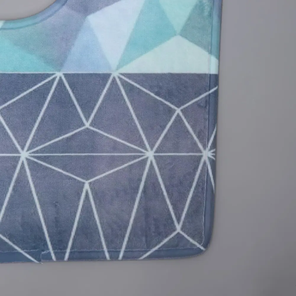 Фото 3 Набор ковриков для ванной комнаты Доляна 3904519 75х45 цвет синий Фото 3 Набор ковриков для ванной комнаты Доляна 3904519 75х45 цвет синий