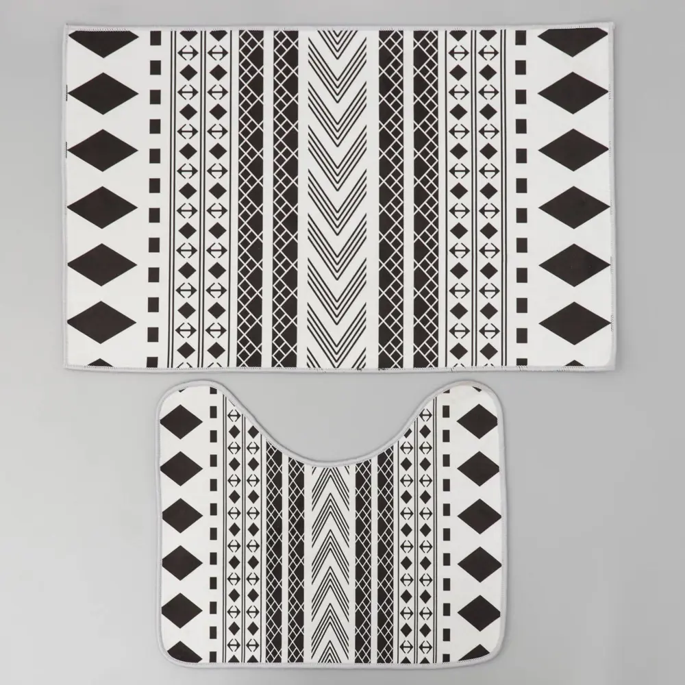 Фото Набор ковриков для ванной комнаты Доляна 6997793 80х50 цвет белый Фото Набор ковриков для ванной комнаты Доляна 6997793 80х50 цвет белый