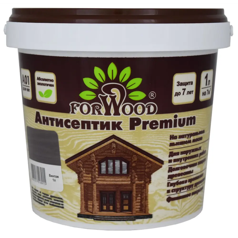 Фото Антисептик FORWOOD PREMIUM 4607017518915 цвет винтаж 1 л Фото Антисептик FORWOOD PREMIUM 4607017518915 цвет винтаж 1 л