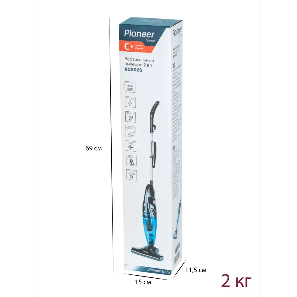 Фото 2 Пылесос вертикальный Pioneer VC502S 600 Вт 0.8 л 2 насадки Фото 2 Пылесос вертикальный Pioneer VC502S 600 Вт 0.8 л 2 насадки