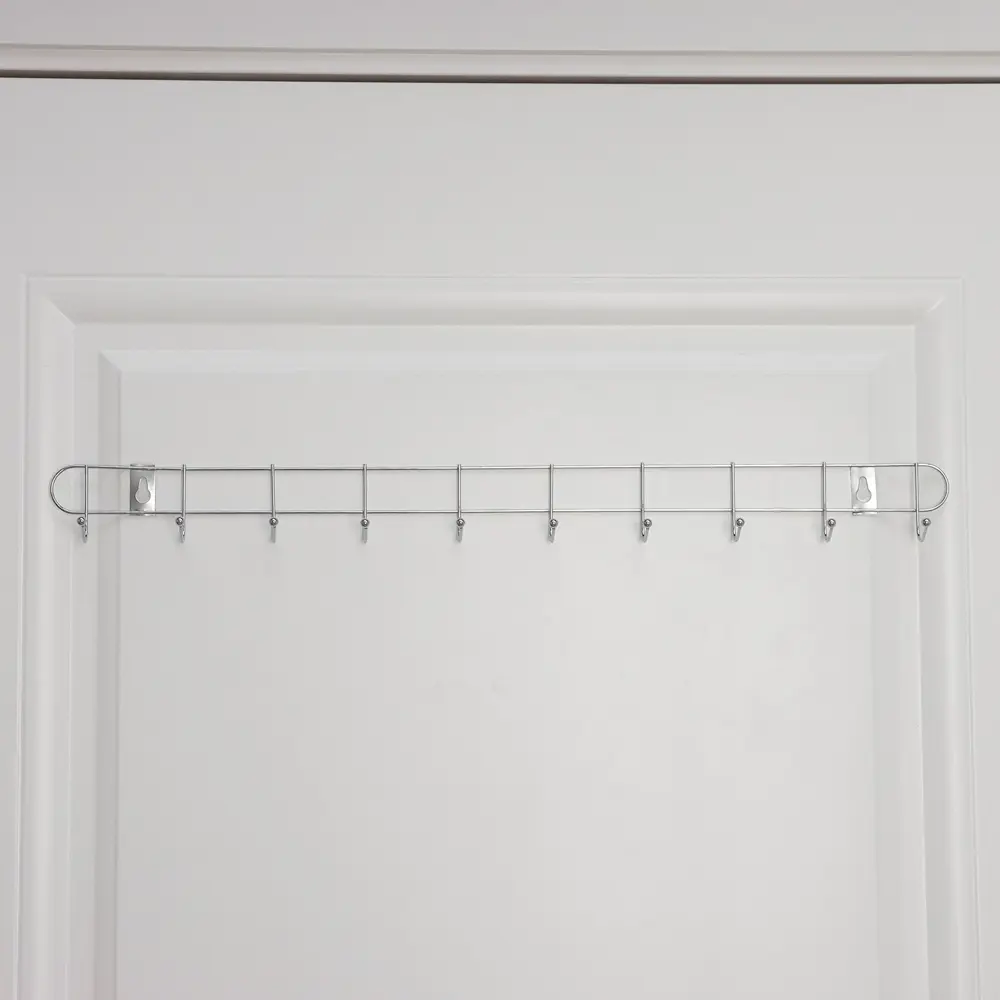 Фото 2 Вешалка для верхней одежды Доляна 3.5x5x55 см, 10 крючков Фото 2 Вешалка для верхней одежды Доляна 3.5x5x55 см, 10 крючков