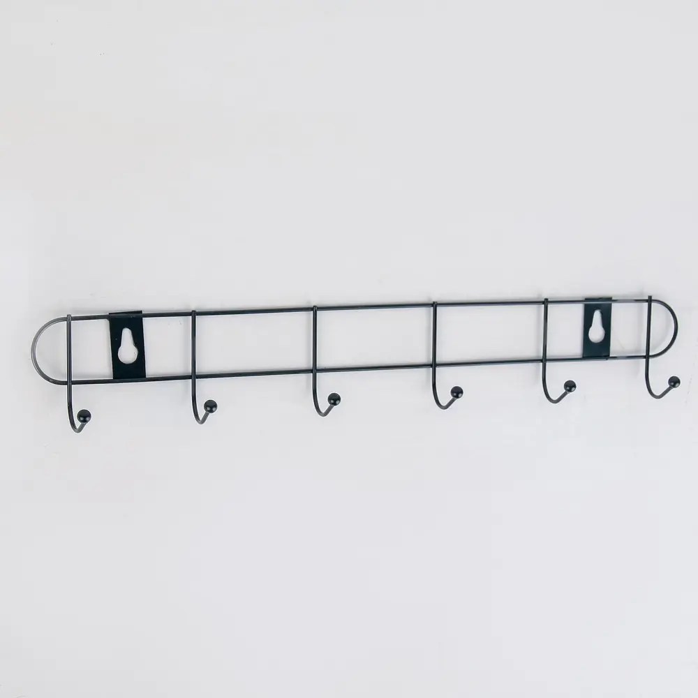 Фото Вешалка для верхней одежды Доляна 5.5x3x34 см, 6 крючков Фото Вешалка для верхней одежды Доляна 5.5x3x34 см, 6 крючков