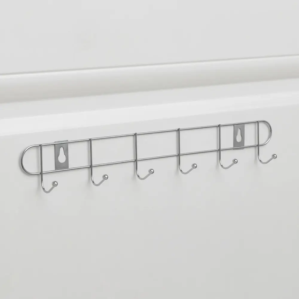 Фото Вешалка для верхней одежды Доляна 4x5x33 см, 6 крючков Фото Вешалка для верхней одежды Доляна 4x5x33 см, 6 крючков