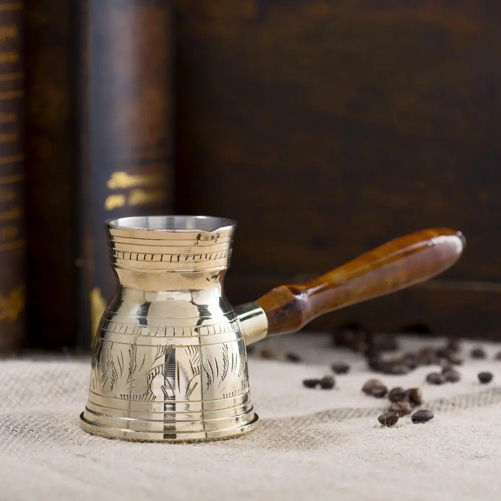 Фото Турка Гравюра 200 мл латунь цвет золотой Фото Турка Гравюра 200 мл латунь цвет золотой