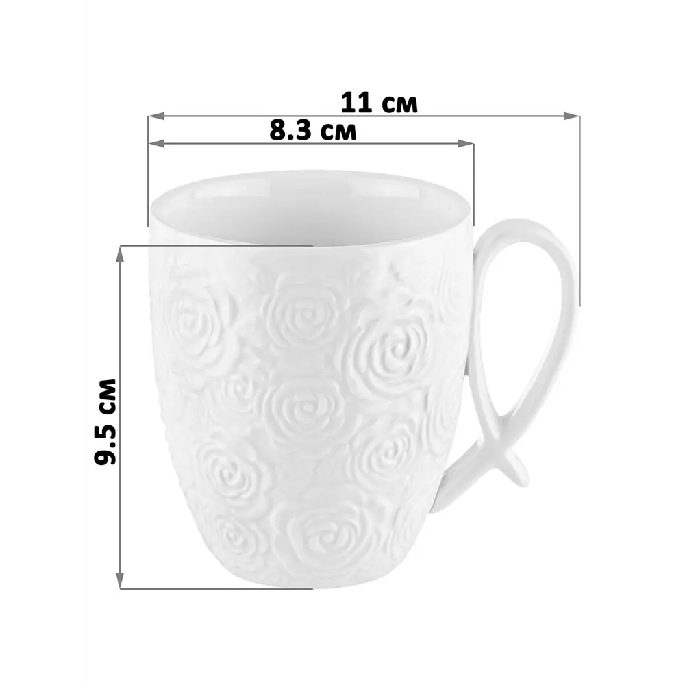 Фото 2 Кружка 300 мл Elan gallery фарфор цвет белый 540333