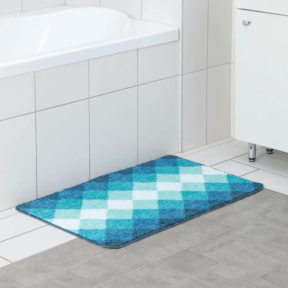 Фото 2 Коврик Доляна «Лазурь» 50х80 см цвет синий Фото 2 Коврик Доляна «Лазурь» 50х80 см цвет синий