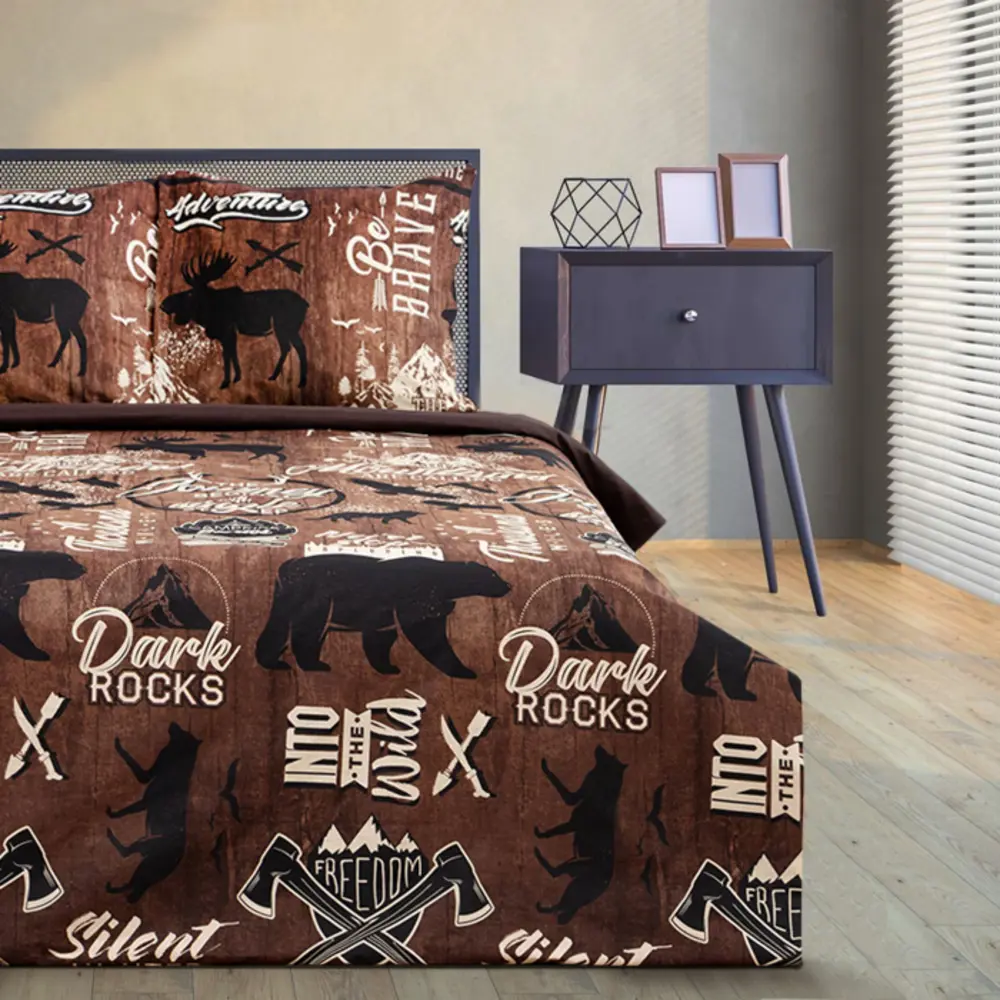 Фото Комплект постельного белья Этель двуспальный Dark rock's бязь