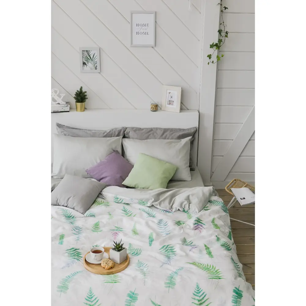 Фото 10 Комплект постельного белья Этель евро Папоротник сатин Фото 10 Комплект постельного белья Этель евро Папоротник сатин