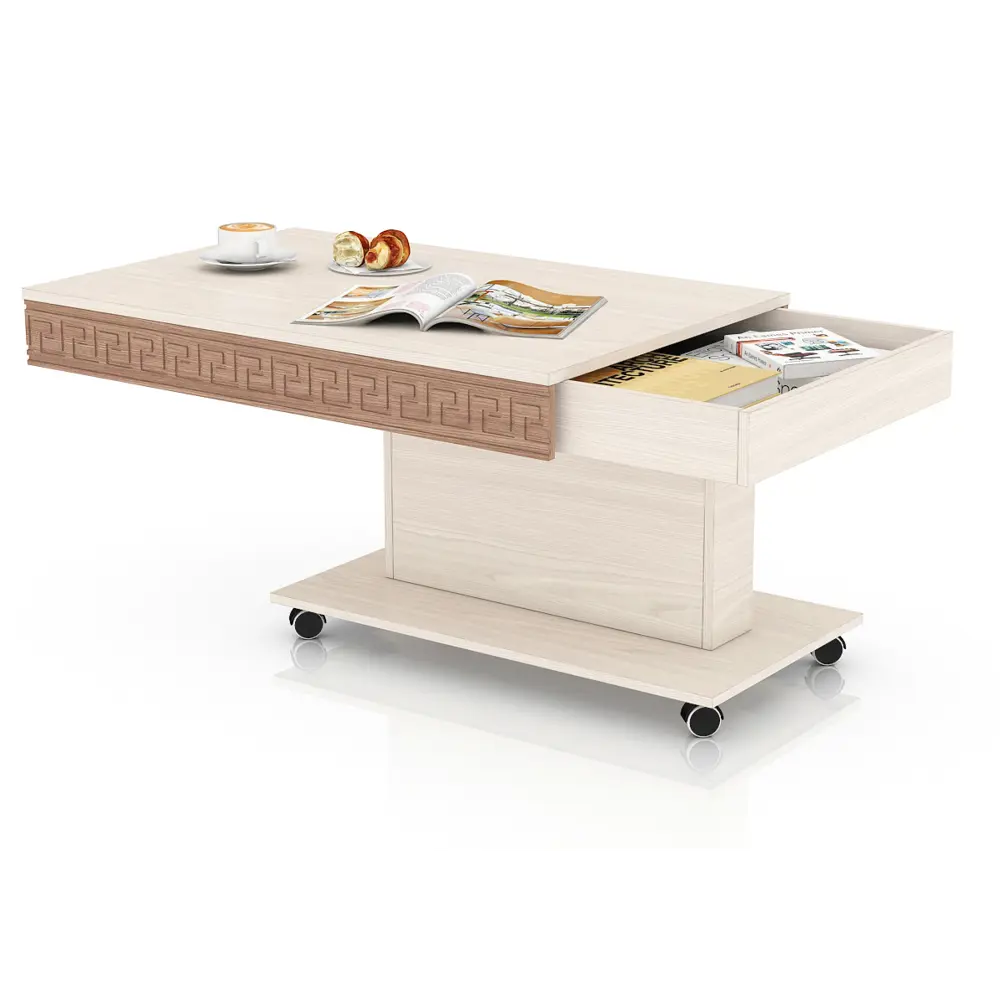 Фото 2 Стол журнальный с ящиком 6-0221 цвет ясень шимо тёмный/ясень шимо светлый