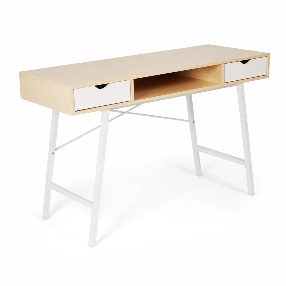 Фото Компьютерный стол Tetchair 120x76x48 см металл цвет светлое дерево 14250 Фото Компьютерный стол Tetchair 120x76x48 см металл цвет светлое дерево 14250