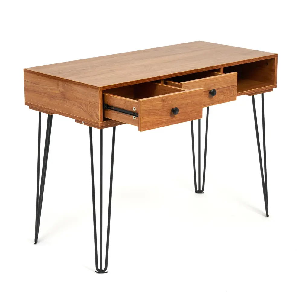 Фото Компьютерный стол Tetchair 100x74x48 см металл цвет темное дерево 14252 Фото Компьютерный стол Tetchair 100x74x48 см металл цвет темное дерево 14252