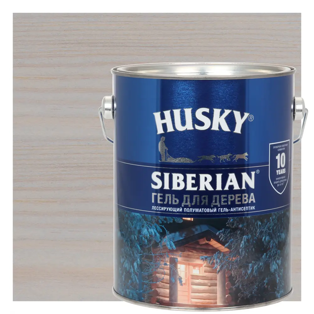 Фото Гель для дерева Husky Siberian полуматовый цвет антик 2.7 л Фото Гель для дерева Husky Siberian полуматовый цвет антик 2.7 л