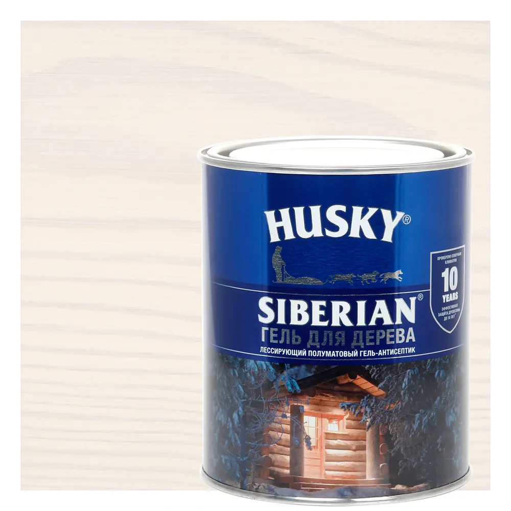 Фото Гель для дерева Husky Siberian полуматовый цвет белый 0.9 л Фото Гель для дерева Husky Siberian полуматовый цвет белый 0.9 л