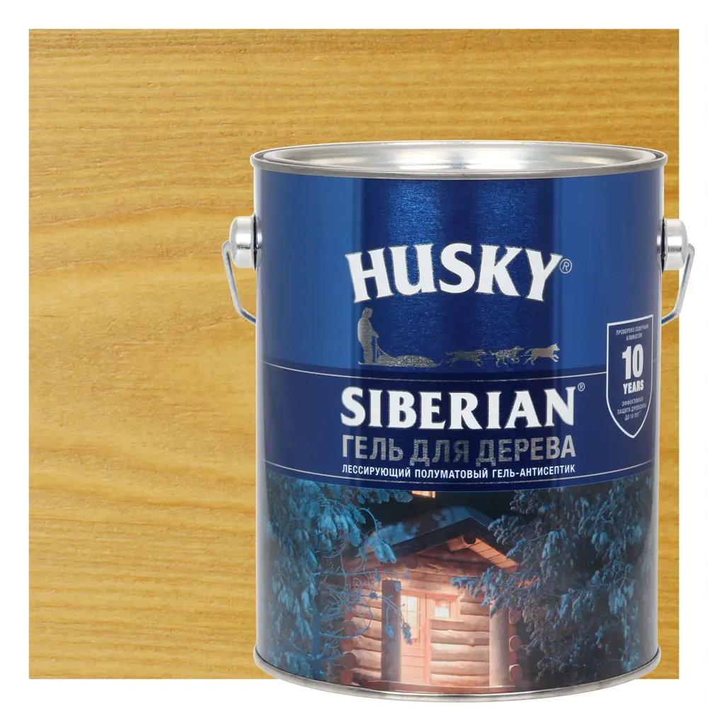 Фото Гель для дерева Husky Siberian полуматовый цвет дуб 2.7 л Фото Гель для дерева Husky Siberian полуматовый цвет дуб 2.7 л