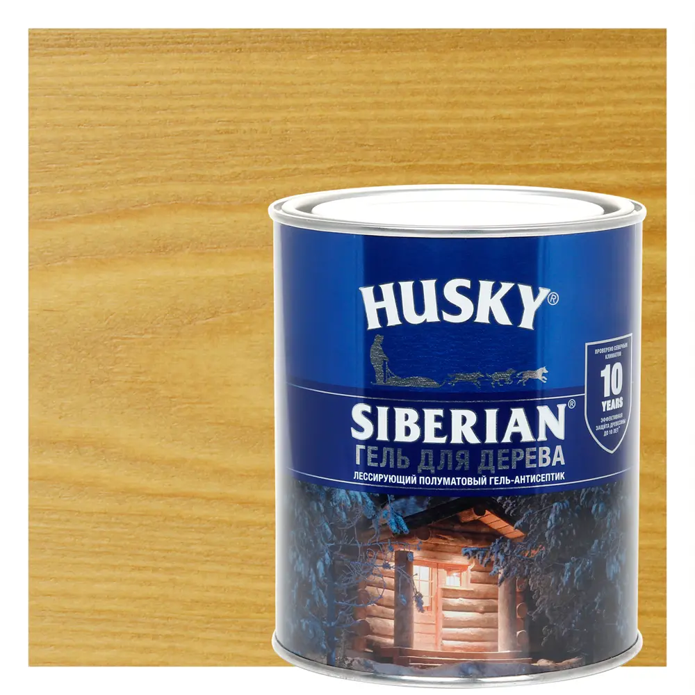 Фото Гель для дерева Husky Siberian полуматовый цвет дуб 0.9 л Фото Гель для дерева Husky Siberian полуматовый цвет дуб 0.9 л