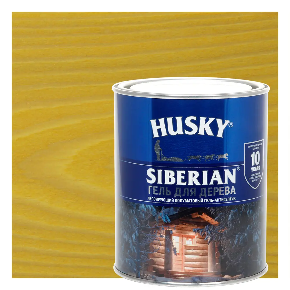 Фото Гель для дерева Husky Siberian полуматовый цвет калужница 0.9 л Фото Гель для дерева Husky Siberian полуматовый цвет калужница 0.9 л