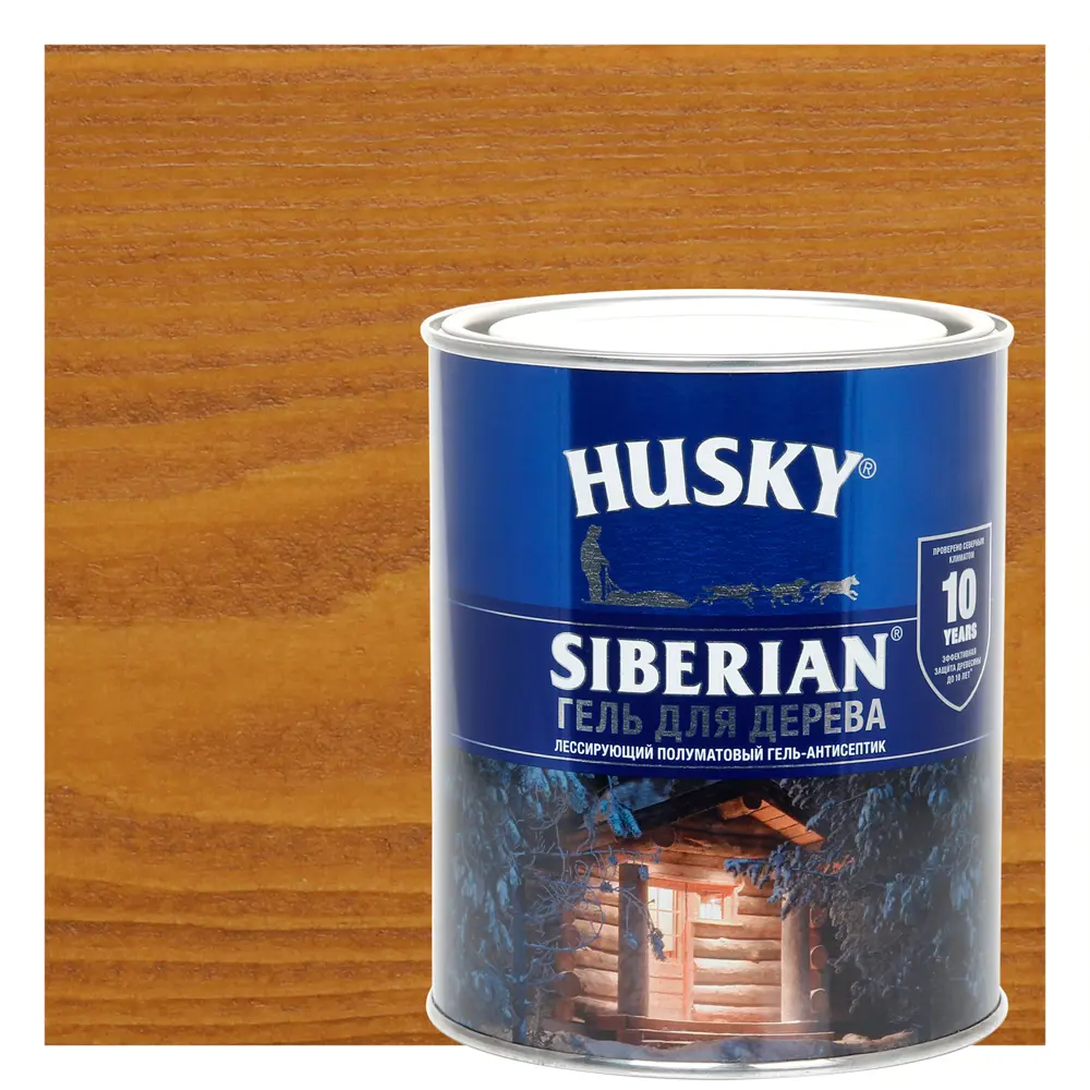 Фото Гель для дерева Husky Siberian полуматовый цвет каштан 0.9 л Фото Гель для дерева Husky Siberian полуматовый цвет каштан 0.9 л