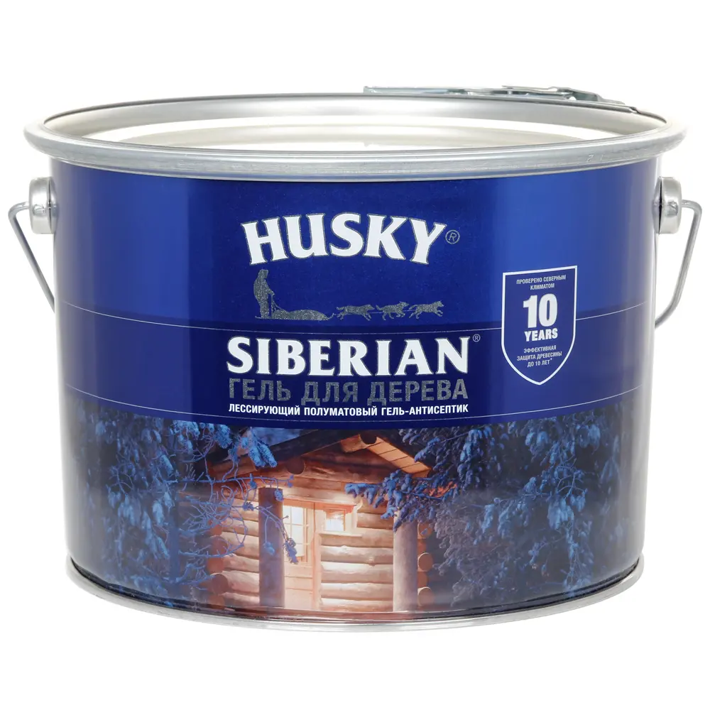 Фото 2 Гель для дерева Husky Siberian полуматовый цвет калужница 9 л Фото 2 Гель для дерева Husky Siberian полуматовый цвет калужница 9 л