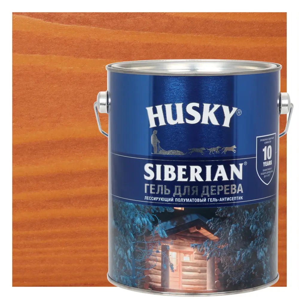 Фото Гель для дерева Husky Siberian полуматовый цвет осенний клен 2.7 л Фото Гель для дерева Husky Siberian полуматовый цвет осенний клен 2.7 л