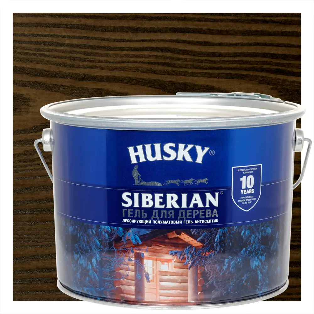 Фото Гель для дерева Husky Siberian полуматовый цвет палисандр 9 л Фото Гель для дерева Husky Siberian полуматовый цвет палисандр 9 л