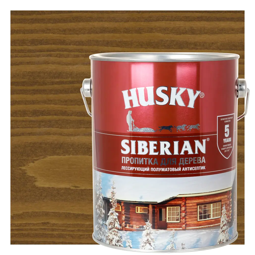 Фото Пропитка для дерева Husky Siberian полуматовая цвет ореховое дерево 2.7 л Фото Пропитка для дерева Husky Siberian полуматовая цвет ореховое дерево 2.7 л
