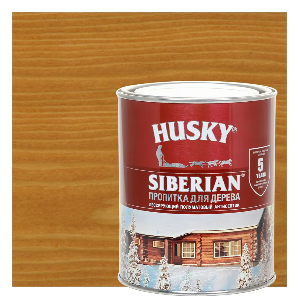 Фото Пропитка для дерева Husky Siberian полуматовая цвет Орегон 0.9 л Фото Пропитка для дерева Husky Siberian полуматовая цвет Орегон 0.9 л