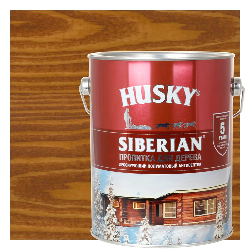 Фото Пропитка для дерева Husky Siberian полуматовая цвет тиковое дерево 2.7 л Фото Пропитка для дерева Husky Siberian полуматовая цвет тиковое дерево 2.7 л