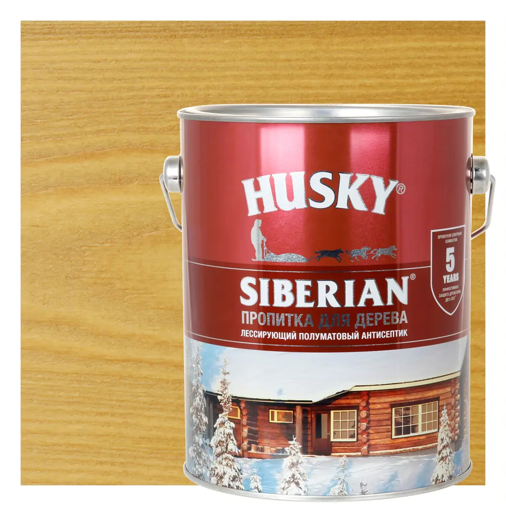 Фото Пропитка для дерева Husky Siberian полуматовая цвет дуб 2.7 л Фото Пропитка для дерева Husky Siberian полуматовая цвет дуб 2.7 л