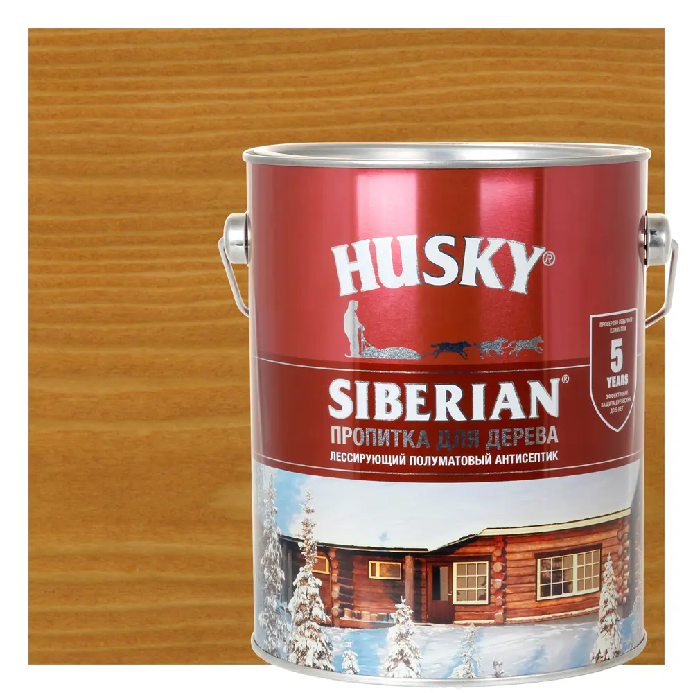 Фото Пропитка для дерева Husky Siberian полуматовая цвет Орегон 2.7 л Фото Пропитка для дерева Husky Siberian полуматовая цвет Орегон 2.7 л