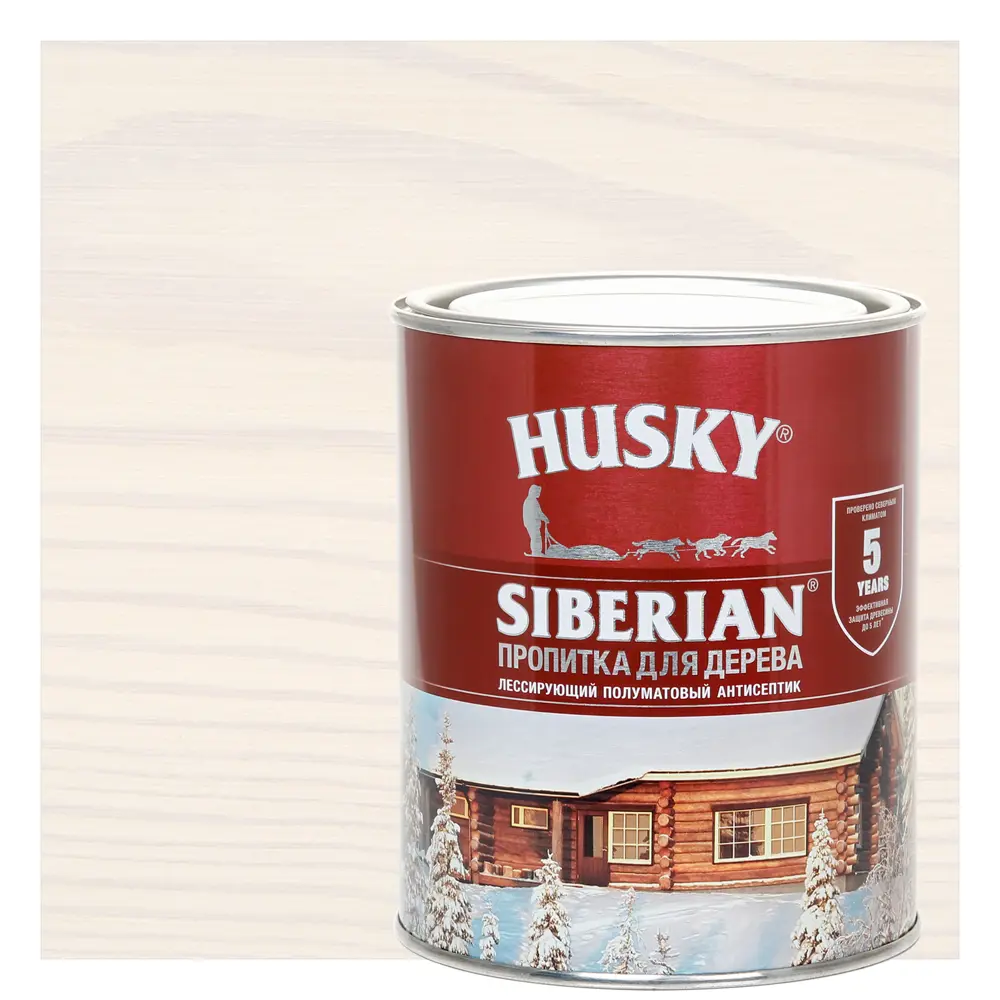 Фото Пропитка для дерева Husky Siberian полуматовая цвет белый 0.9 л Фото Пропитка для дерева Husky Siberian полуматовая цвет белый 0.9 л