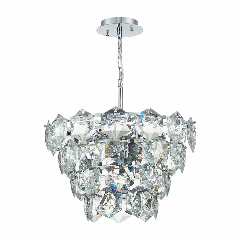 Фото 12 Люстра подвесная хрустальная St Luce SL1631.103.06 Viterbo 6 ламп 12 м² цвет серебряный Фото 12 Люстра подвесная хрустальная St Luce SL1631.103.06 Viterbo 6 ламп 12 м² цвет серебряный