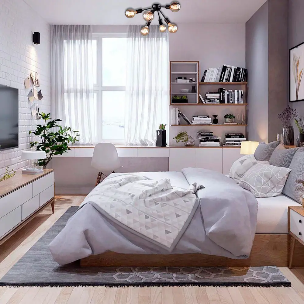 Фото 3 Люстра потолочная РОССВЕТ РС21149 BK_6C 6 ламп 20 м² цвет черный Фото 3 Люстра потолочная РОССВЕТ РС21149 BK_6C 6 ламп 20 м² цвет черный