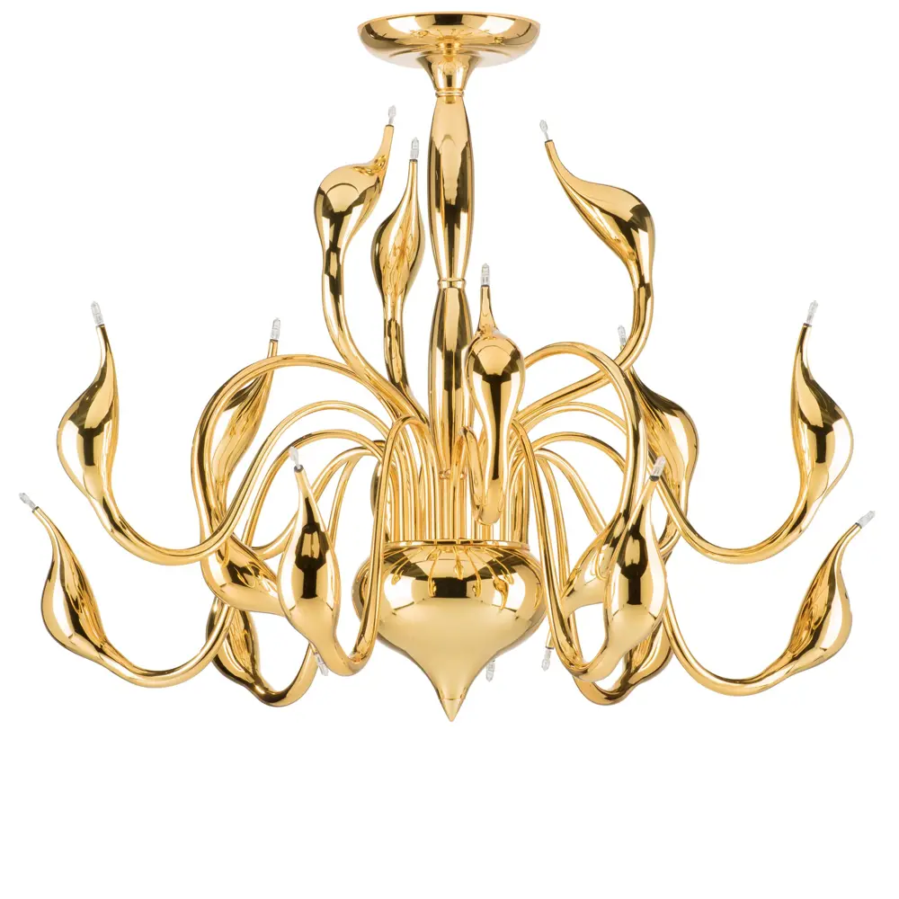 Фото Люстра подвесная LIGHTSTAR Cigno Collo 751182 18 ламп 18 м² цвет золото Фото Люстра подвесная LIGHTSTAR Cigno Collo 751182 18 ламп 18 м² цвет золото