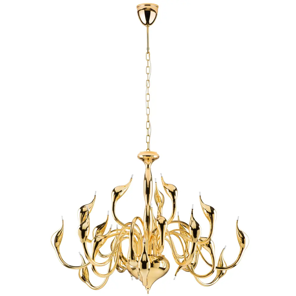 Фото Люстра подвесная LIGHTSTAR Cigno Collo 751242 24 лампы 24 м² цвет золото Фото Люстра подвесная LIGHTSTAR Cigno Collo 751242 24 лампы 24 м² цвет золото