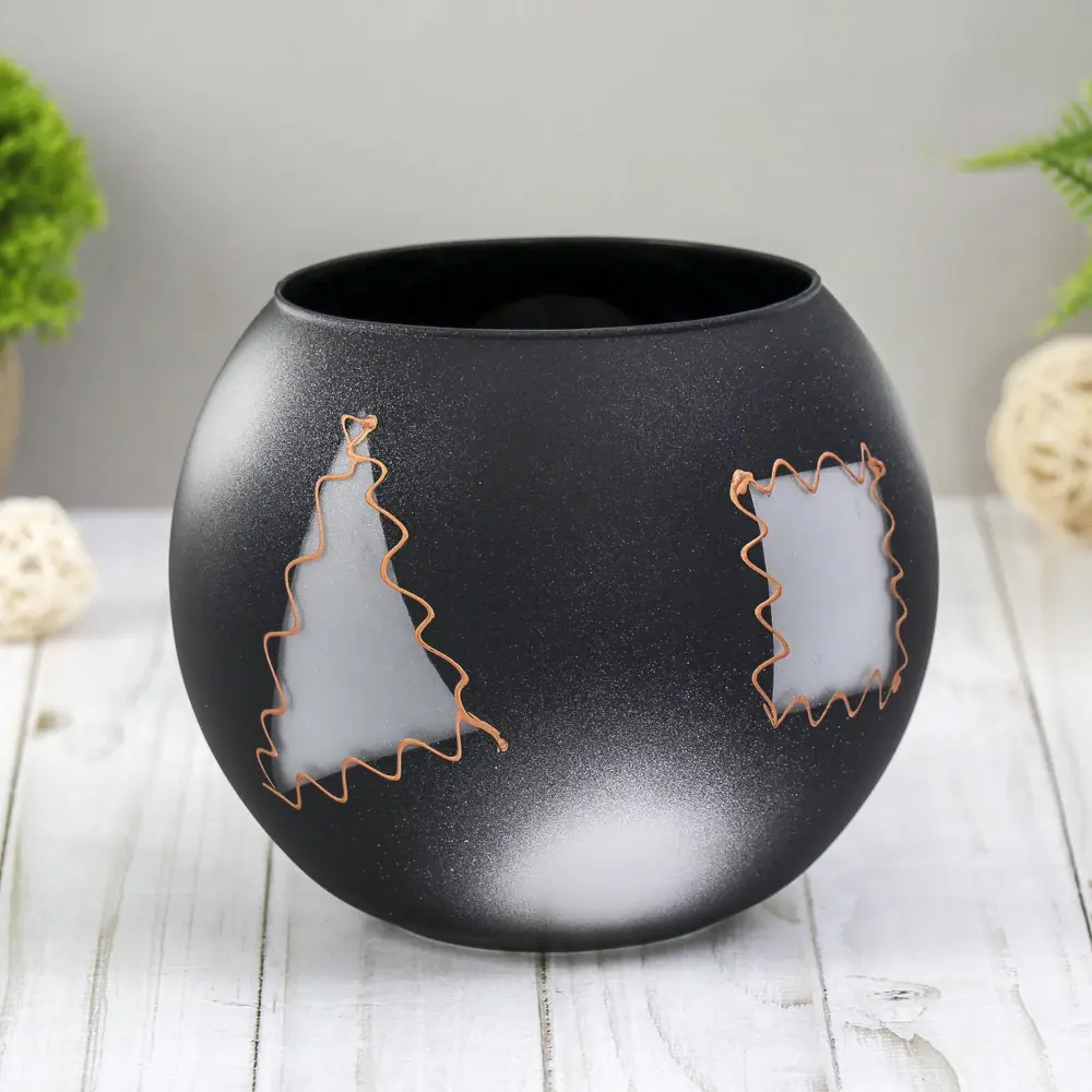 Фото Ваза Evis "Моруа" шаровая 2 л, 13 см стекло Фото Ваза Evis "Моруа" шаровая 2 л, 13 см стекло