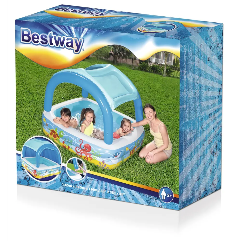 Фото 5 Бассейн надувной с навесом детский Bestway 147x147x122 см 265 л Фото 5 Бассейн надувной с навесом детский Bestway 147x147x122 см 265 л