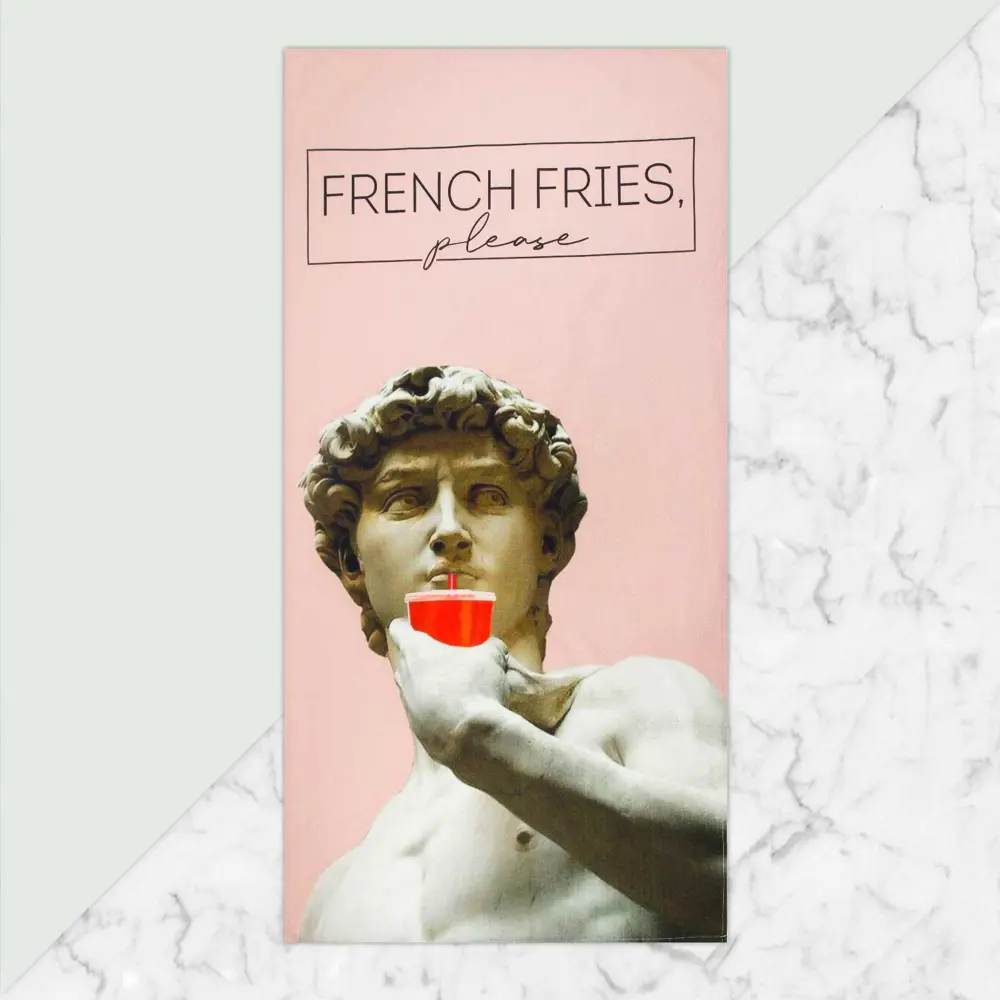 Фото Полотенце Этель «French fries» 70x146 см 100% хлопок 160гр/м² Фото Полотенце Этель «French fries» 70x146 см 100% хлопок 160гр/м²