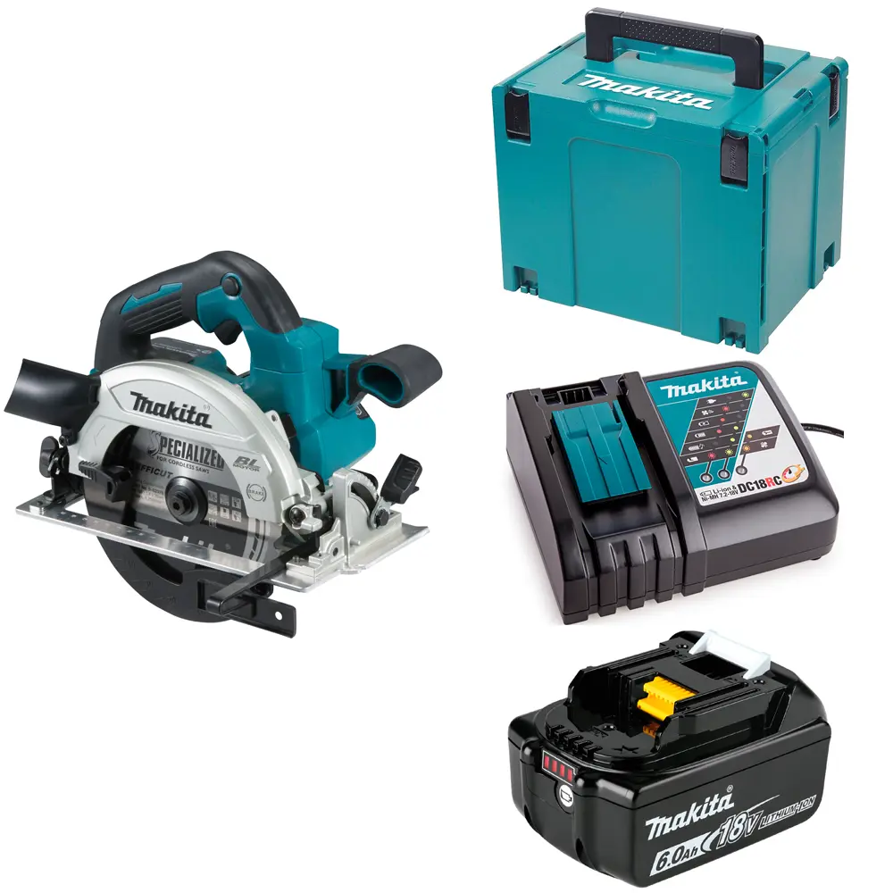 Фото Пила дисковая аккумуляторная Makita LXT DHS660RG, 18 В Li-Ion 1х6 Ач, 165 мм Фото Пила дисковая аккумуляторная Makita LXT DHS660RG, 18 В Li-Ion 1х6 Ач, 165 мм