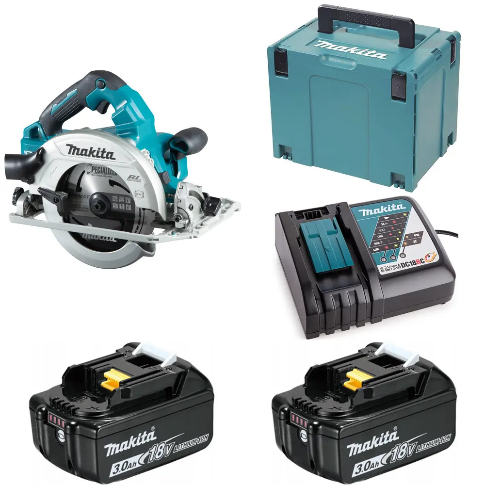Фото Пила дисковая аккумуляторная Makita LXT DHS782JRFE, 18 В Li-Ion 2х3 Ач, 190 мм Фото Пила дисковая аккумуляторная Makita LXT DHS782JRFE, 18 В Li-Ion 2х3 Ач, 190 мм