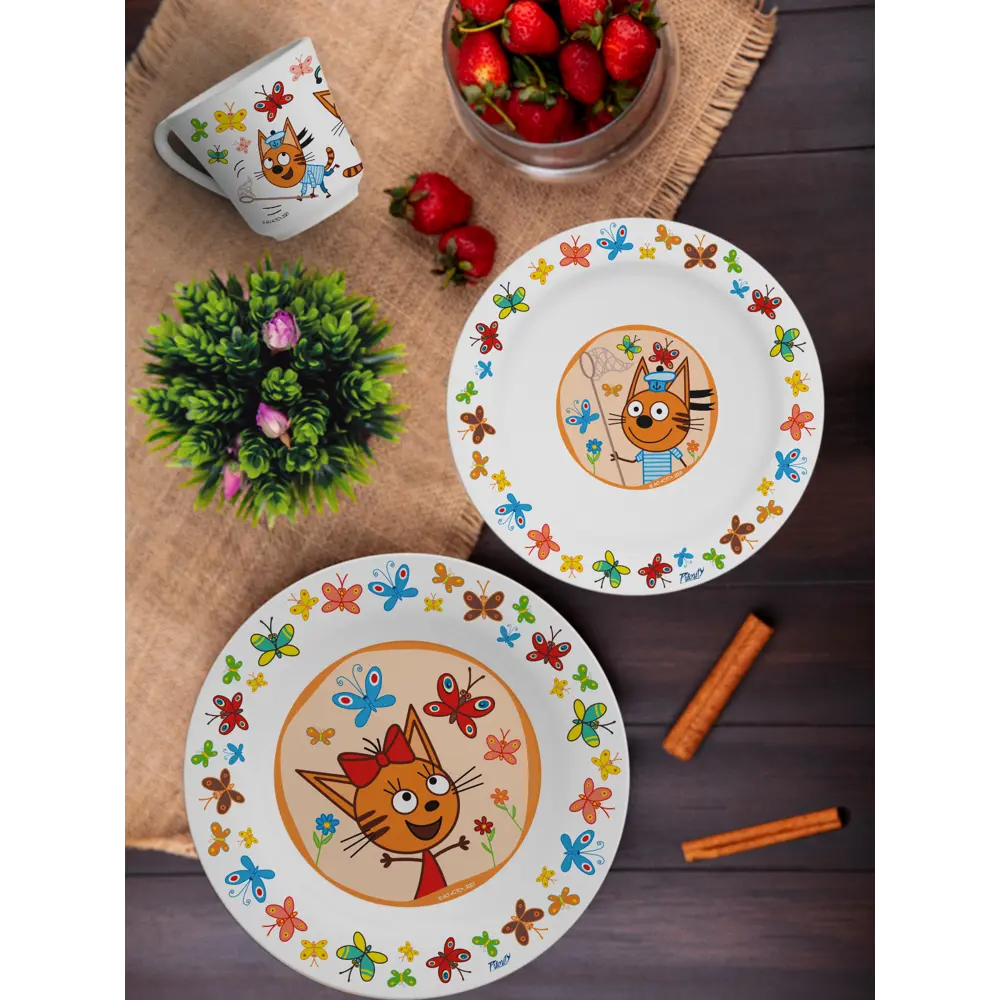 Фото 3 Наборы посуды Priority Три кота Бабочки 3 предмета 1 персона фарфор цвет разноцветный Фото 3 Наборы посуды Priority Три кота Бабочки 3 предмета 1 персона фарфор цвет разноцветный