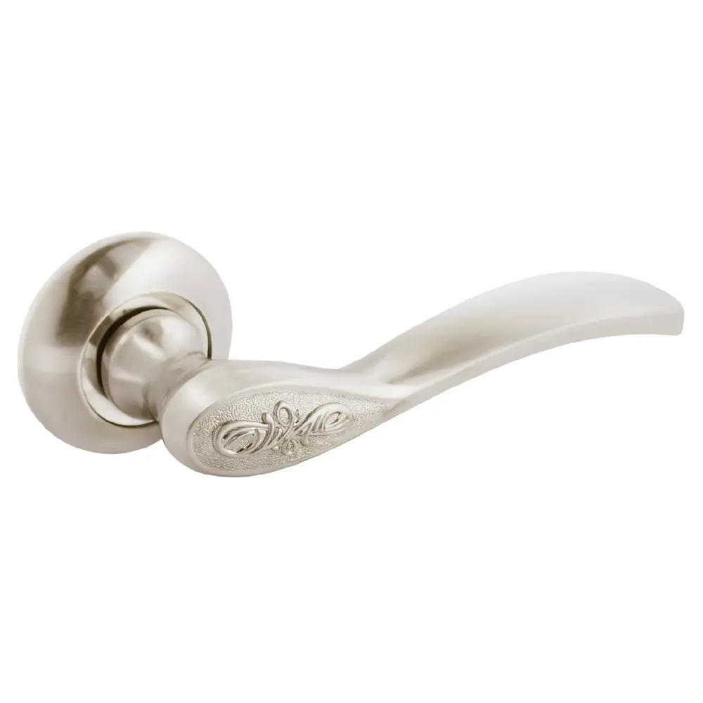 Фото Ручки дверные на розетке Аллюр ШЭРОН SN 1780, цвет матовый никель