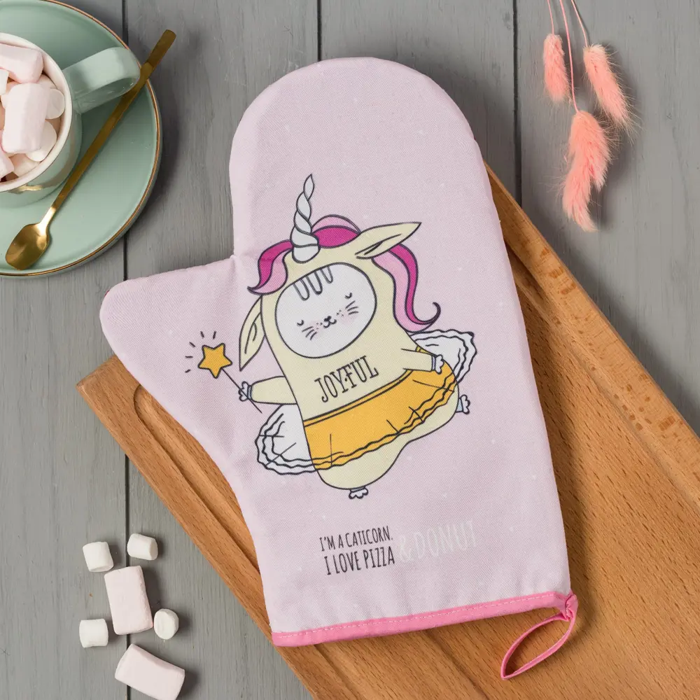 Фото Прихватка Этель Caticorn 20x28 см хлопок цвет розовый 4523398
