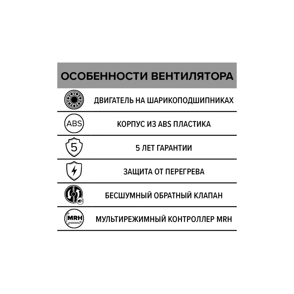Фото 7 Вентилятор вытяжной Diciti Rio 5C MRH D123 мм 33 дБ 180 м³/ч обратный клапан цвет белый Фото 7 Вентилятор вытяжной Diciti Rio 5C MRH D123 мм 33 дБ 180 м³/ч обратный клапан цвет белый