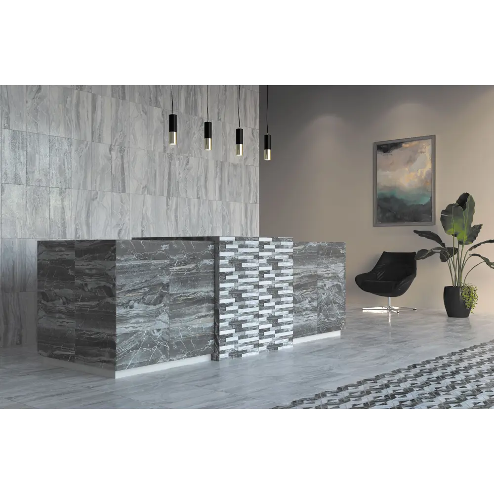 Фото 3 Керамогранит Vitra Bergamo 3D 30x60 см 1.08 м² цвет серый Фото 3 Керамогранит Vitra Bergamo 3D 30x60 см 1.08 м² цвет серый
