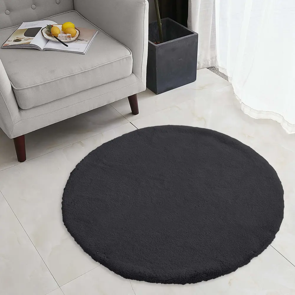 Фото Коврик круглый Sofi De MarkO Camilla 150 см цвет антрацит Фото Коврик круглый Sofi De MarkO Camilla 150 см цвет антрацит