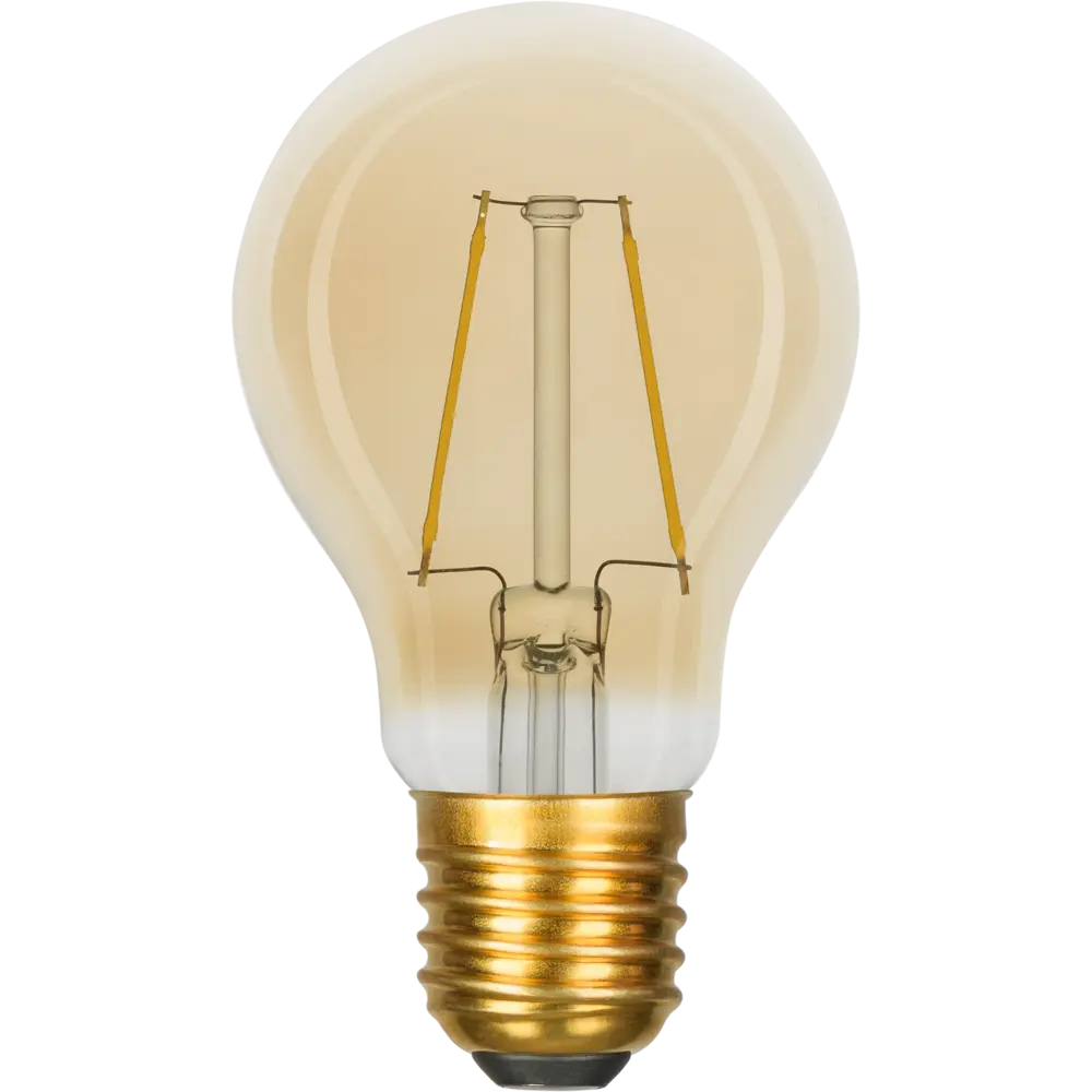 Фото 2 Лампа светодиодная филаментная Gauss Basic Golden A60 E27 230 В 3 Вт груша прозрачная с напылением 300 лм, тёплый белый свет Фото 2 Лампа светодиодная филаментная Gauss Basic Golden A60 E27 230 В 3 Вт груша прозрачная с напылением 300 лм, тёплый белый свет