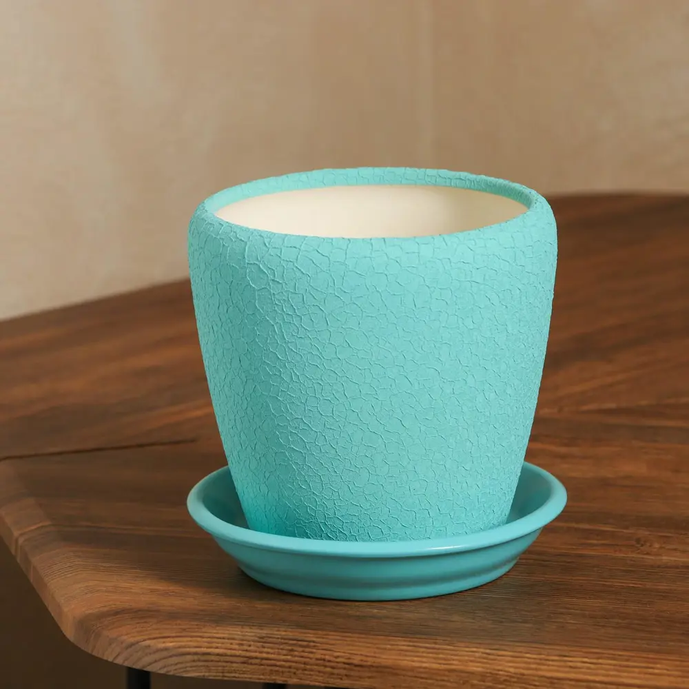 Фото Горшок цветочный 5469918 Ориана 10 см 1.2 л керамика разноцветный