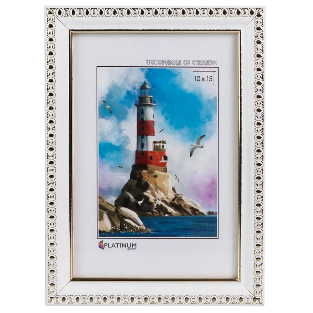 Фото 2 Рамка Platinum со стеклом Камея 981_1015, 10x15 см, пластик, цвет белый Фото 2 Рамка Platinum со стеклом Камея 981_1015, 10x15 см, пластик, цвет белый